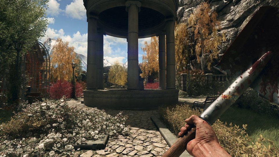 Dying Light: The Beast nutzt kräftige Kontraste zwischen Hell und Dunkel, betont diese abermals durch eine starke Eye Adaptation sowie den deutlichen, rotbräunlichen Bloom. Zusammen mit der vielfarbigen Vegetation sowie dem goldfarbenen Tonemapping sorgt dies für ein stimmungsvoll herbstliches Flair.