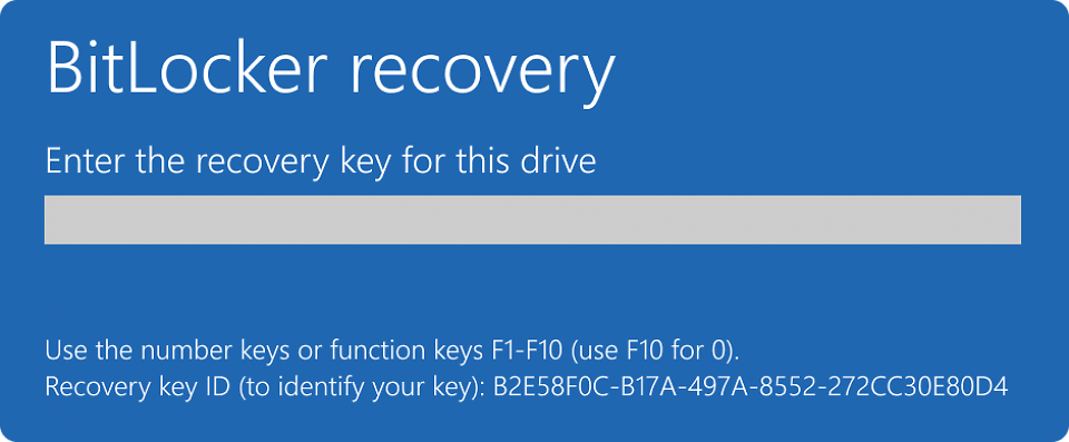 Nach Änderungen an Secure Boot oder BIOS fordert Bitlocker aus Sicherheitsgründen den Wiederherstellungsschlüssel an.