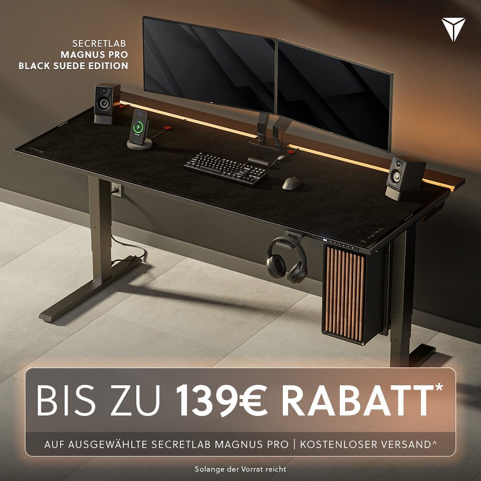 Auf die Gaming-Schreibtische MAGNUS/MAGNUS Pro gibt es bis zu 139 Euro Rabatt.