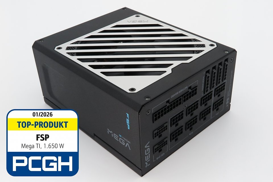 FSP Mega TI mit 1.650 Watt (MEGA-1650TI, 80 Plus Titanium). Getestet in <a href='www.pcgameshardware.de/Netzteil-Hardware-219902/Specials/High-End-Netzteile-ab-1200-bis-1650-Watt-im-Test-Teil-1-1488161/'>Ausgabe 01/2026.</a>
