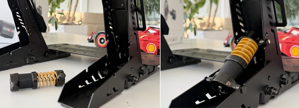 Mithilfe eines Federdämpfer-Kits erhöhen Sie den Druckwiderstand des Bremspedals von 10 kg auf 20 kg.