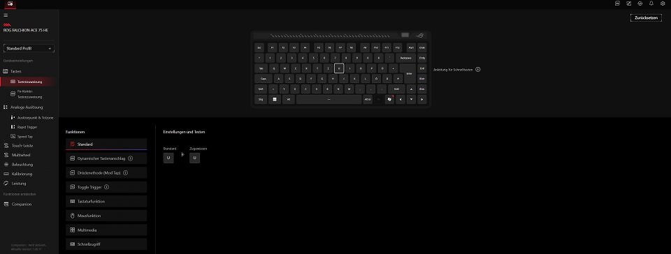 Die Asus Gear-Link-App ist eine sinnvolle Web-basierte Alternative zur Armoury-Crate-Software. Sie ist übersichtlich und lässt sich intuitiv bedienen.