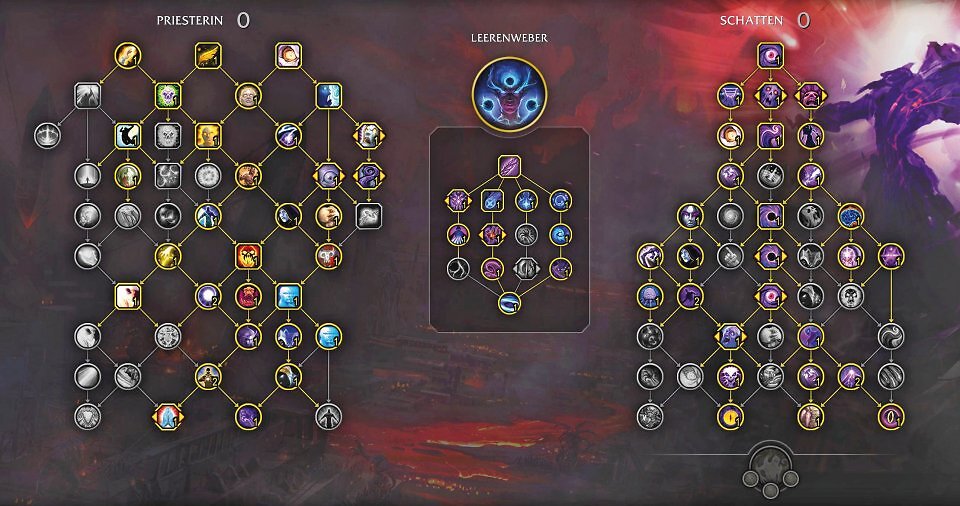 Diese Talentverteilung nutzt ihr ausschließlich während der Levelphase. Wie ihr seht, haben wir auf die meisten Gruppen-Skills verzichtet.