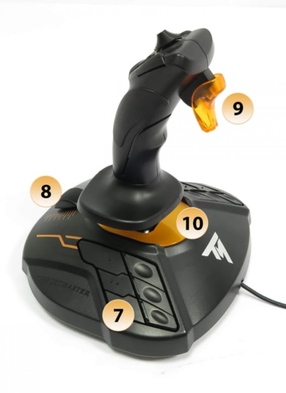 Zur Ausstattung des <strong>Thrustmaster T.16000M</strong> gehören ein Mini-Schubregler sowie eine abschaltbare Beleuchtung.