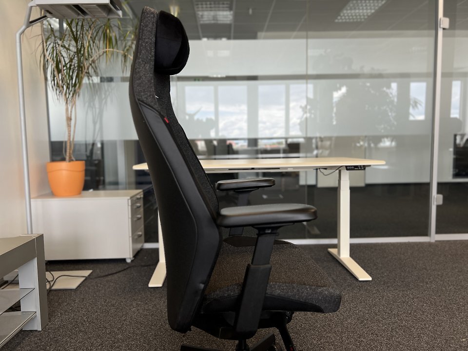 Secretlab bezeichnet die Rückenlehne als 'Form-fitted Re-Curved Backrest'. Gemeint ist die geformte Rückenlehne, die der S-Form von Rücken und Nacken folgen soll.