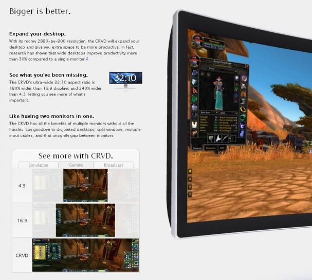 Ostendo CDM43: Curved gaming display 