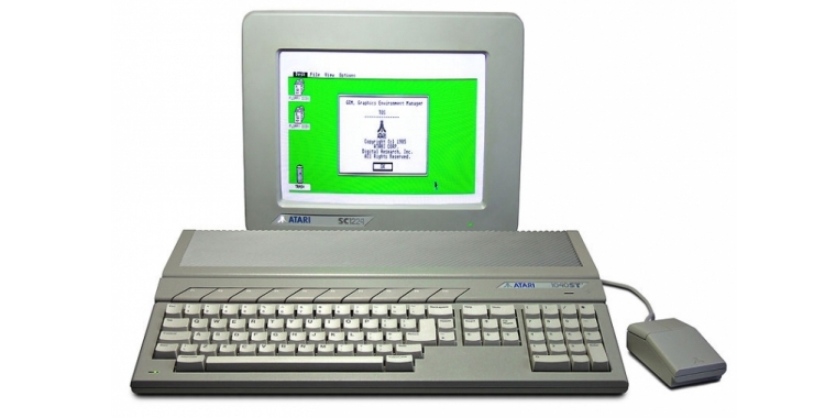 Der Atari ST, hier das spätere Modell 1040 STF mit Farbmonitor