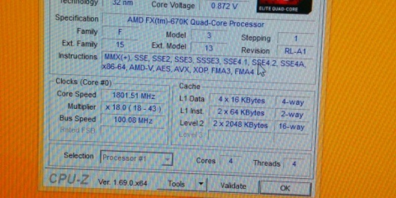 AMD FX-670K: Screenshot CPU-Z