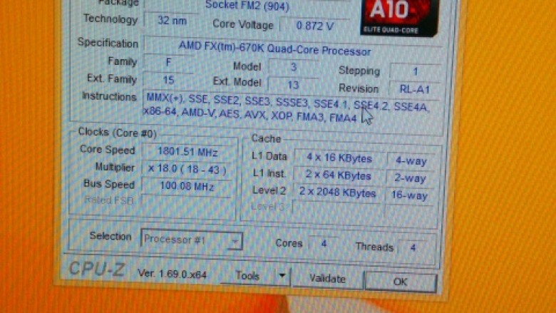 AMD FX-670K: Screenshot CPU-Z