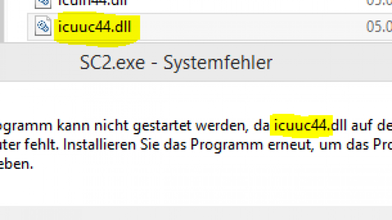 Starcraft 2 - verwirrende Fehlermeldung.