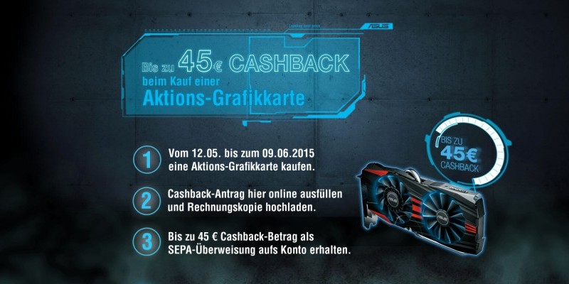 Asus Cashback-Aktion: Bis zu 45 Euro auf Grafikkarten, Broadwell-K auch schon dabei