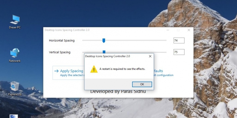 Windows 10: Desktopsymbole per Tool ordentlich anzeigen lassen