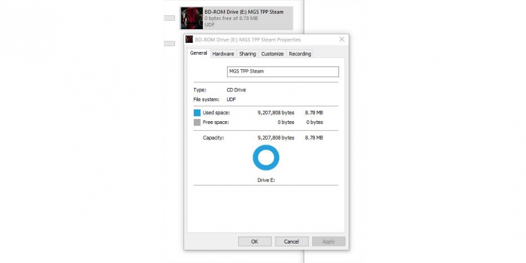Auf der DVD von Metal Gear Solid 5: The Phantom Pain befindet sich nur ein Steam-Installer.