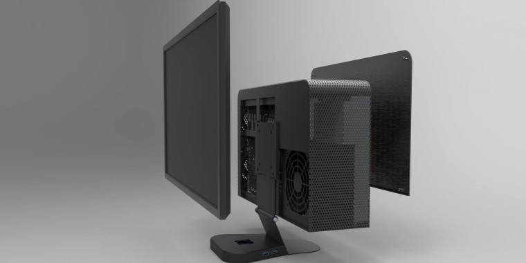 Crono Labs C1: Gehäuse mit Monitorhalterung erschafft eigene AiO-PCs (4)
