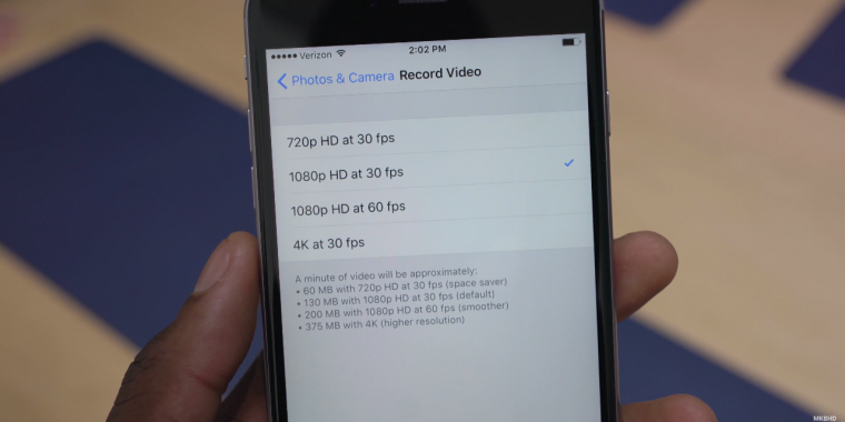iPhone 6s (Plus): Eine Minute Ultra-HD-Videoaufnahme kostet 375 MB