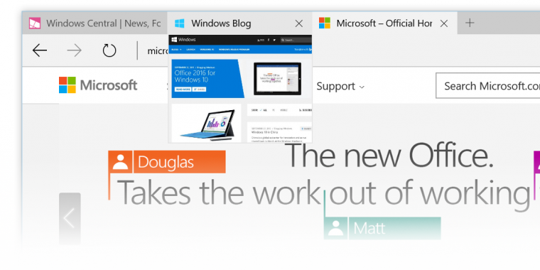 Windows 10 Preview-Build 10565 verfügbar: Tab-Vorschau im Edge-Browser