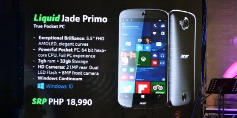 Das Acer Liquid Jade Primo ist ein klarer Konkurrent zum Lumia 950 von Microsoft.