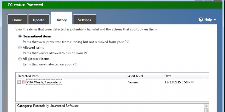 Der Windows Defender erkennt nun auch Adware, sofern dies in der Registry aktiviert wird.