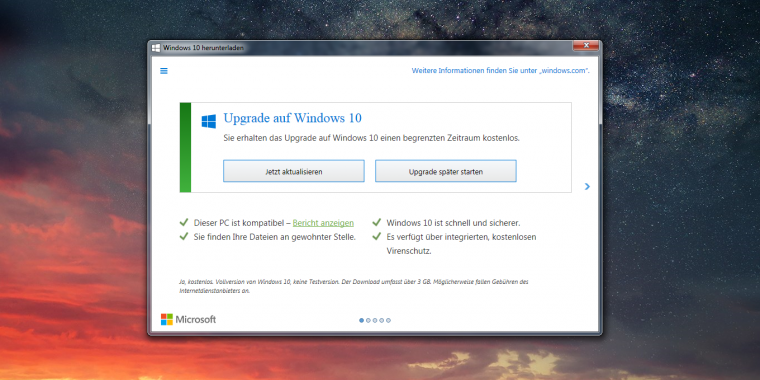 Upgrade auf Windows 10: So deaktivieren Sie die Benachrichtigung