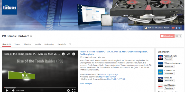 PCGH bei Youtube