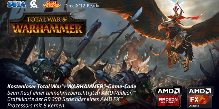 Total War: Warhammer - Spielebundle mit R9 390(X) und FX-CPUs