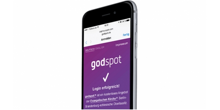 Godspots sind kostenlose WLANs der Evanglischen Kirche in Berlin-Brandenburg.