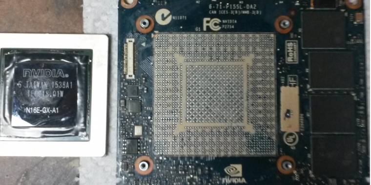 Bastler tauscht Chip seiner Geforce GTX 980M aus.