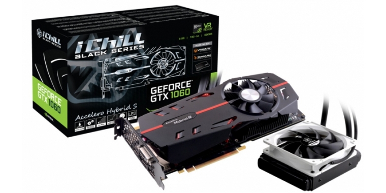 Inno3D iChill GTX 1060 Black: Erste Geforce GTX 1060 mit hybrider WaKü angekündigt