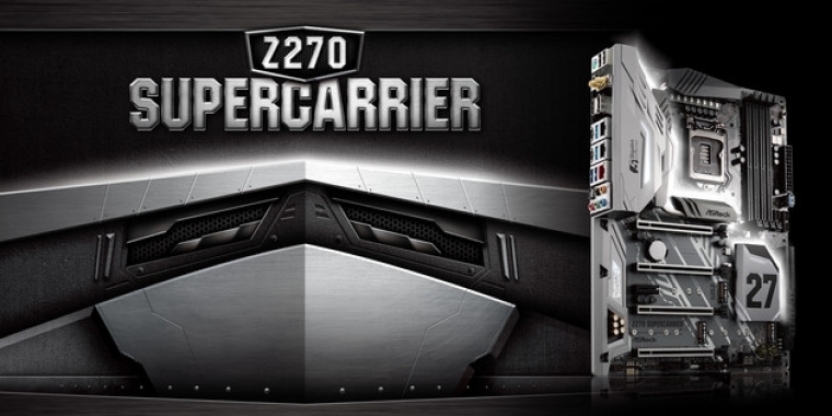 Das absolute Flaggschiff von Asrock ist der Z270 Supercarrier mit 5-Gbit-LAN, Vierfach-SLI und -Crossfire sowie drei M.2-Slots mit 4 PCIe-Lanes.