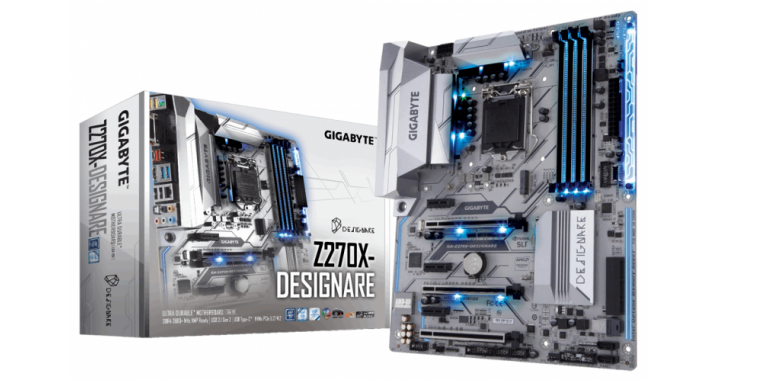 Das Z270X Designare von Gigabyte soll sich mit üppiger Ausstattung vor allem an "Content Creators" richten. (1)