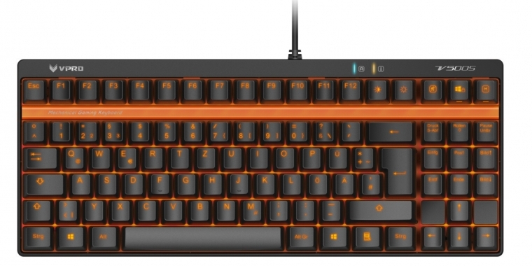 VPRO V500S: Günstige Tenkeyless-Tastatur mit Beleuchtung