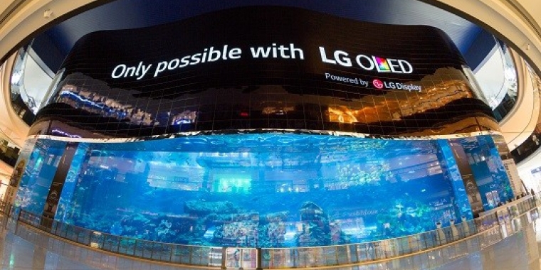 LG zeigt die weltgrößte OLED-Video-Wand in Dubai.