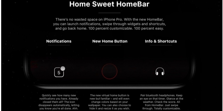 iPhone 8: Konzept ersinnt "HomeBar" und Dark Mode