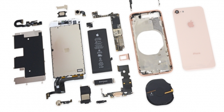 Das iPhone 8 ist eher schwer zu reparieren.