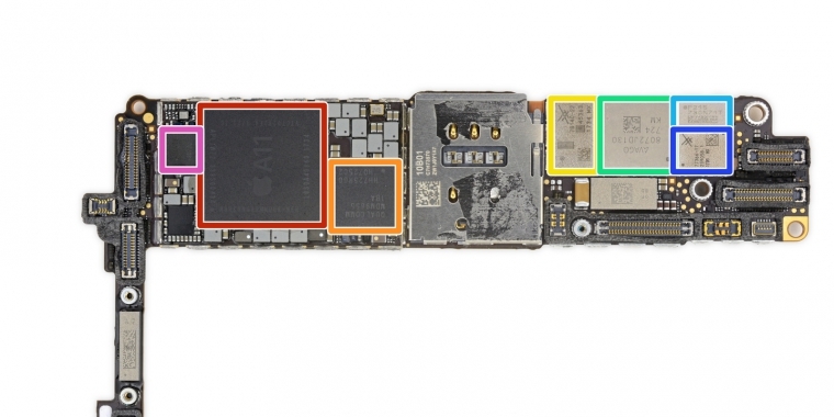 iPhone 8 mit Qualcomm-LTE-Modem (orange)