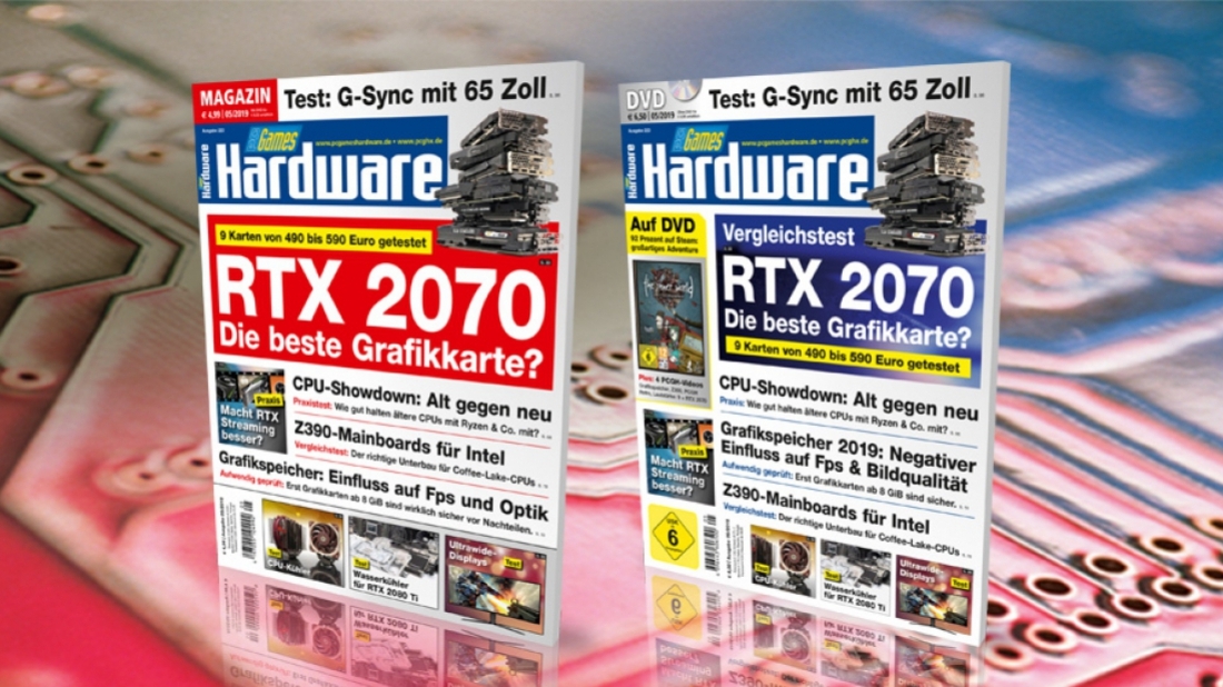 PCGH 05/2019 (#223): 9 RTX 2070 getestet, Grafikspeicher 2019: Einfluss auf Fps und Optik, Ultrawide-Displays im Test, Z390-Mainboards für Intel u.v.m. Auf DVD: Vollversion The Inner World