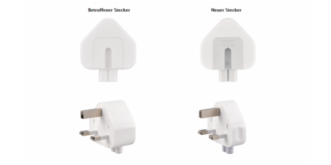 Apple: Rückrufaktion für ältere Netzteilstecker, Warnung vor drohenden Stromschlägen (1)