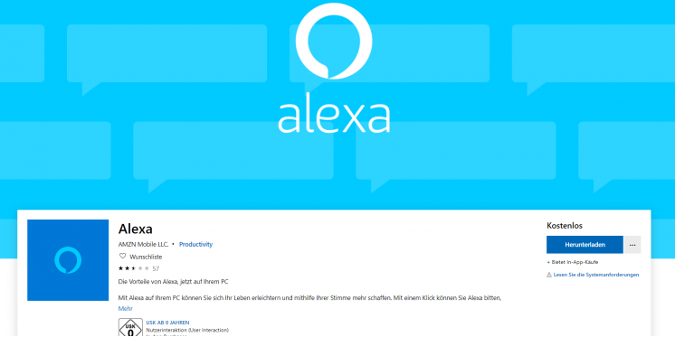 Windows 10: Amazons Alexa-App kann nun Sprachsteuerung wie bei Echo-Geräten