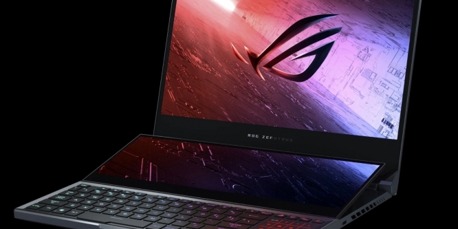 Das Asus Rog&nbsp;Zephyrus Duo 15 mit seinem Zweitdisplay