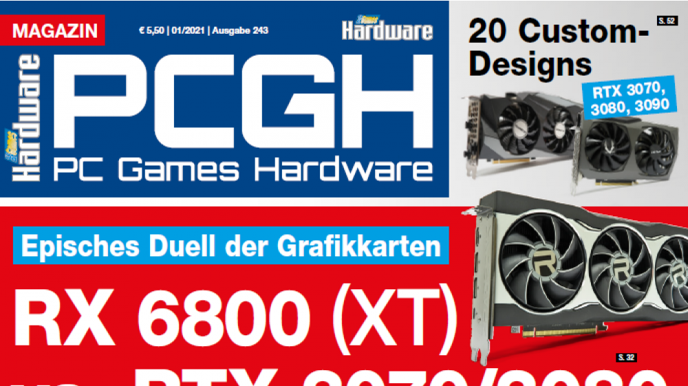 PCGH 01/2021 (#243) RX 6800 (XT) und Ryzen 5000 im Test, superschnelle Monitore, großer DDR4-RAM-Test, 20 Custom Designs RTX 3000 u.v.m. auf DVD Strategieepos "Europa Universalis III Complete"