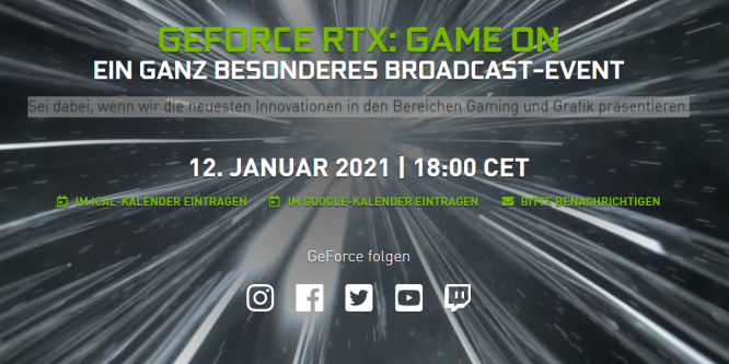 Geforce Special Event RTX Game on: Nvidia mit Pressekonferenz zur CES