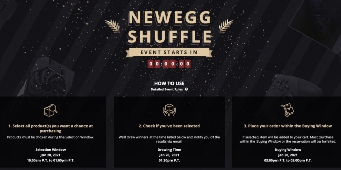 Newegg Shuffle Event Lotterie zum Hardware Kauf