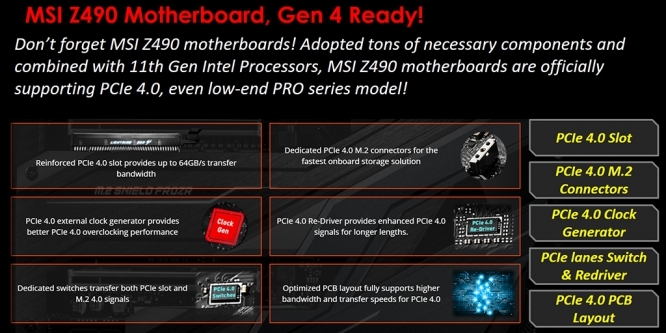 MSI Z490-Mainboards voll mit PCI Express 4.0 kompatibel (1)