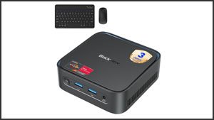 Blackview MP50 Mini-PC mit Tastatur und Maus (AMD Ryzen 5, Radeon Vega 8, 16 GB RAM, 512 GB SSD, Windows 11 Pro, 3 Jahre Garantie)