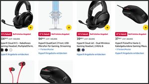 HyperX Gaming-Headsets und Mäuse bis zu 47% unter UVP