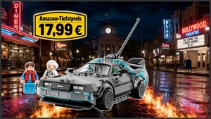Besser schnell sein: Lego DeLorean zum Amazon-Tiefstpreis von 17,99 Euro zurückgereist
